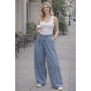 High Waist Barrel Wide Leg Jeans Women’s 6 Y2K Extra Wide Street Style